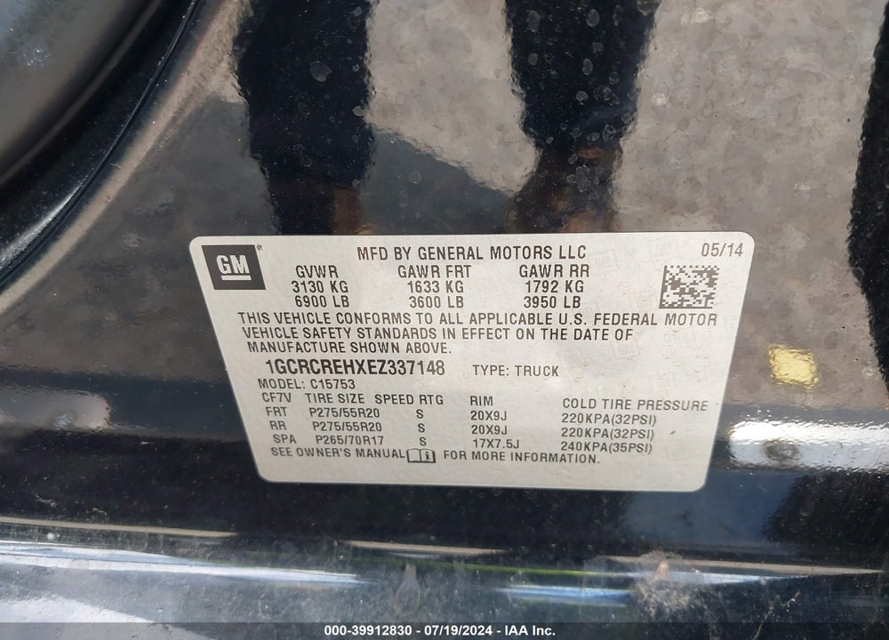 2014 CHEVROLET SILVERADO 1500 1LT VIN: 1GCRCREHXEZ337148