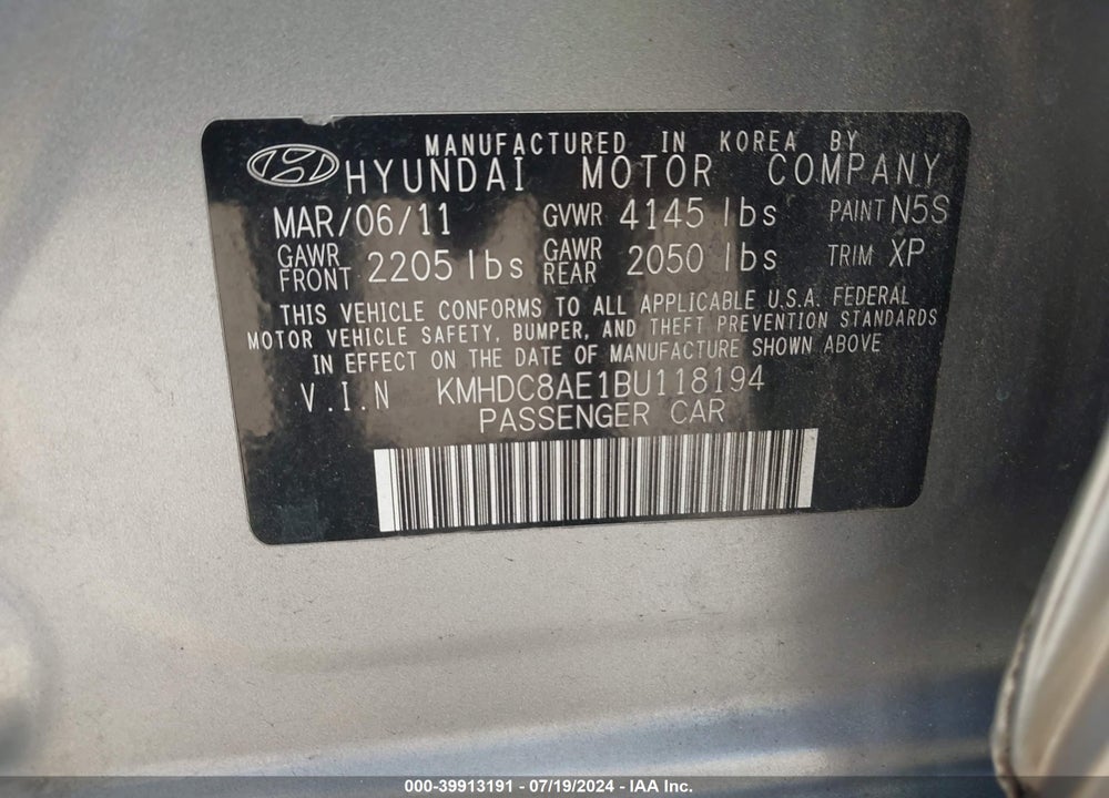 2011 HYUNDAI ELANTRA TOURING SE VIN: KMHDC8AE1BU118194