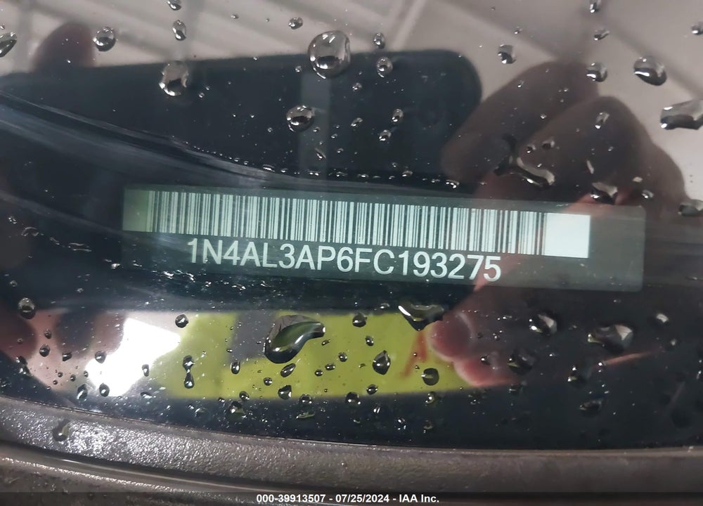 2015 NISSAN ALTIMA 2.5 SV VIN: 1N4AL3AP6FC193275