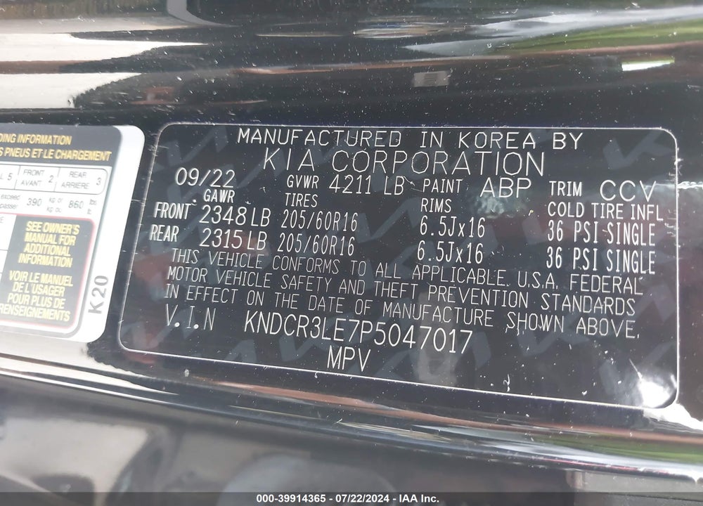 2023 KIA NIRO EX VIN: KNDCR3LE7P5047017