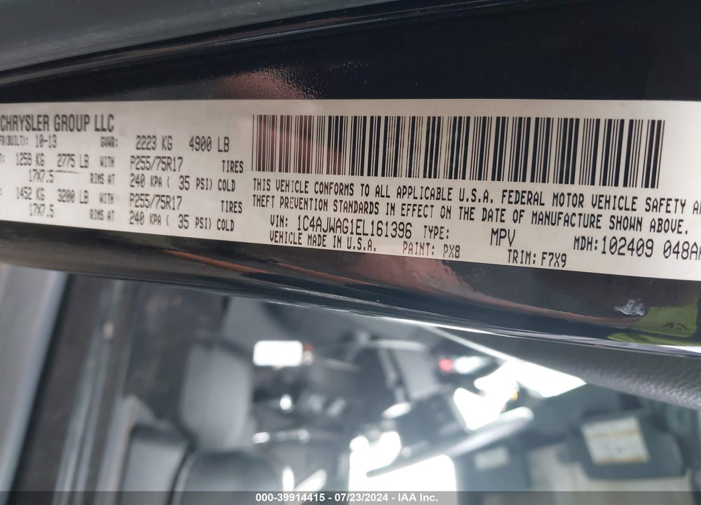 2014 JEEP WRANGLER FREEDOM EDITION VIN: 1C4AJWAG1EL161396