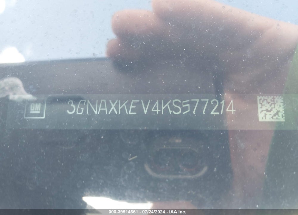 2019 CHEVROLET EQUINOX LT VIN: 3GNAXKEV4KS577214