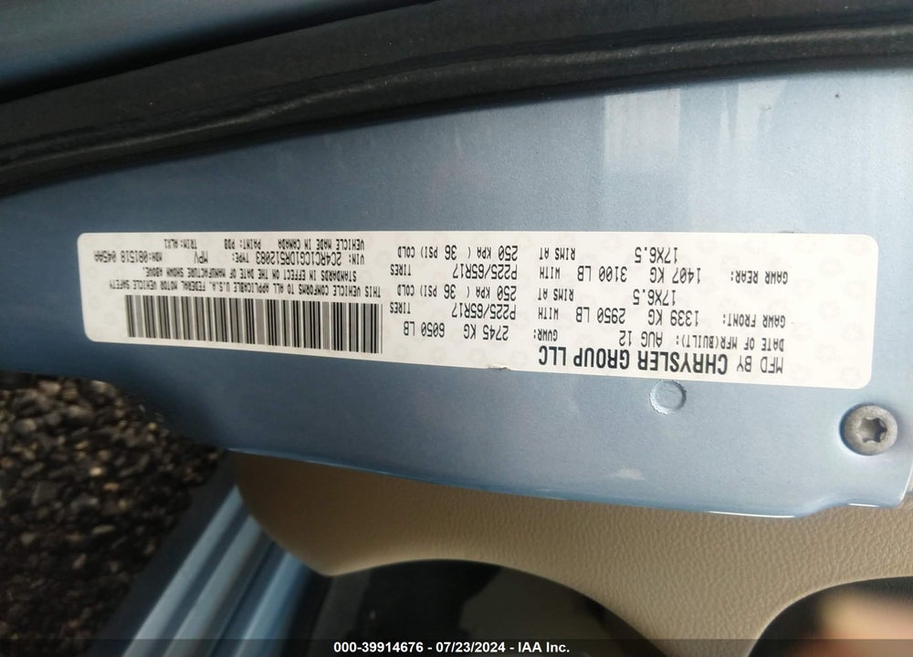 2013 CHRYSLER TOWN & COUNTRY TOURING-L VIN: 2C4RC1CG1DR512083