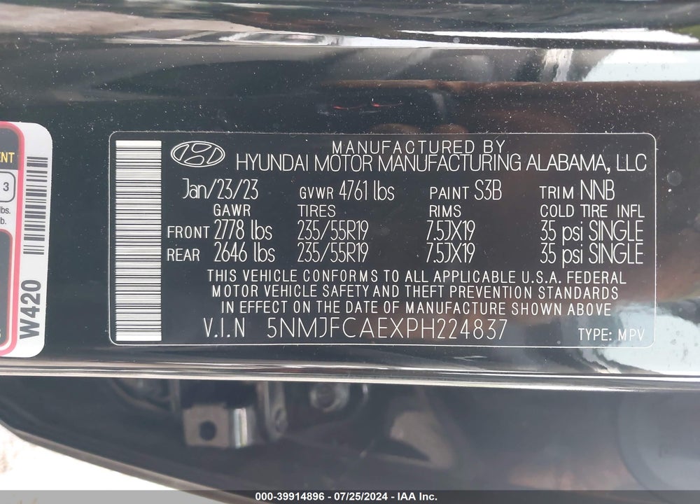 2023 HYUNDAI TUCSON SEL VIN: 5NMJFCAEXPH224837