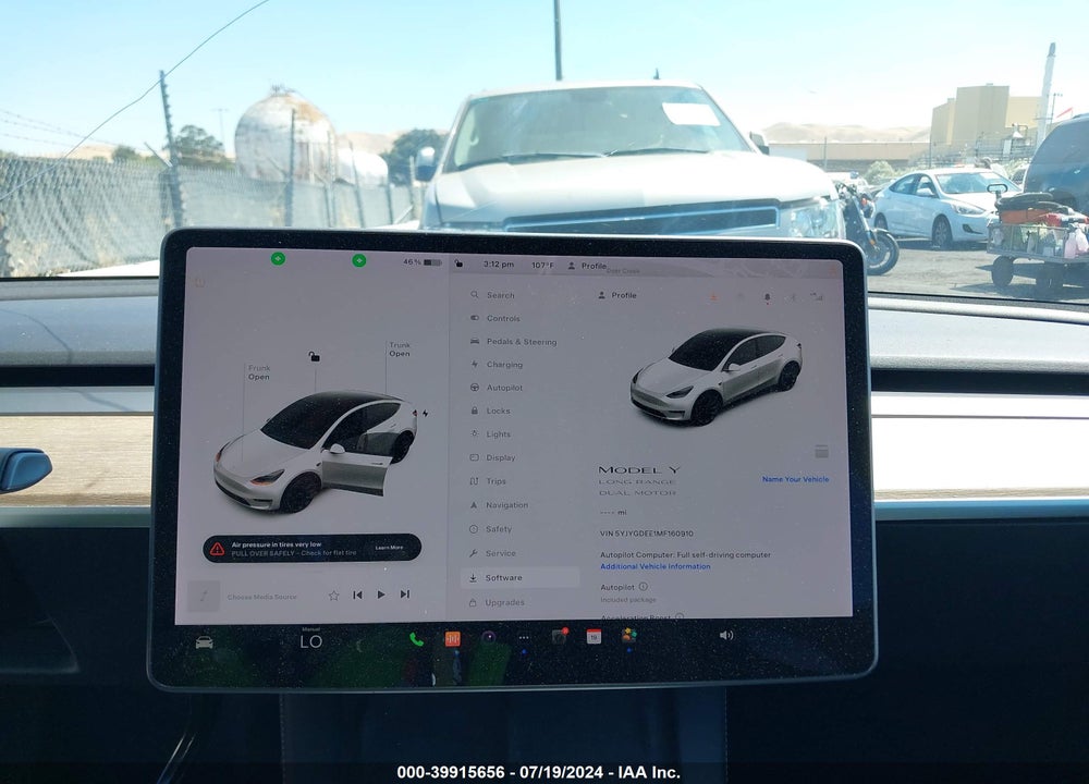 2021 TESLA MODEL Y LONG RANGE DUAL MOTOR ALL-WHEEL DRIVE VIN: 5YJYGDEE1MF160910