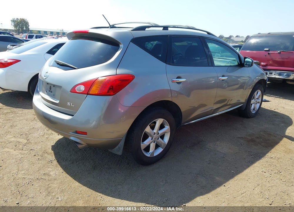2009 NISSAN MURANO SL VIN: JN8AZ18U89W007655