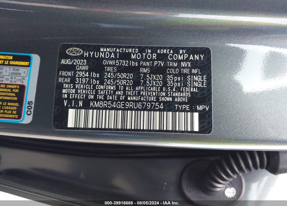 2024 HYUNDAI PALISADE LIMITED VIN: KM8R54GE9RU679754