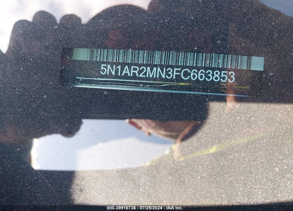 2015 NISSAN PATHFINDER SL VIN: 5N1AR2MN3FC663853