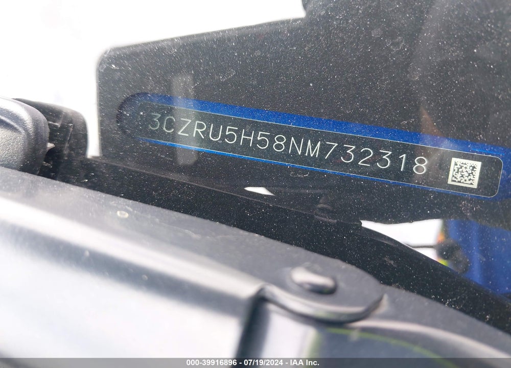 2022 HONDA HR-V 2WD EX VIN: 3CZRU5H58NM732318