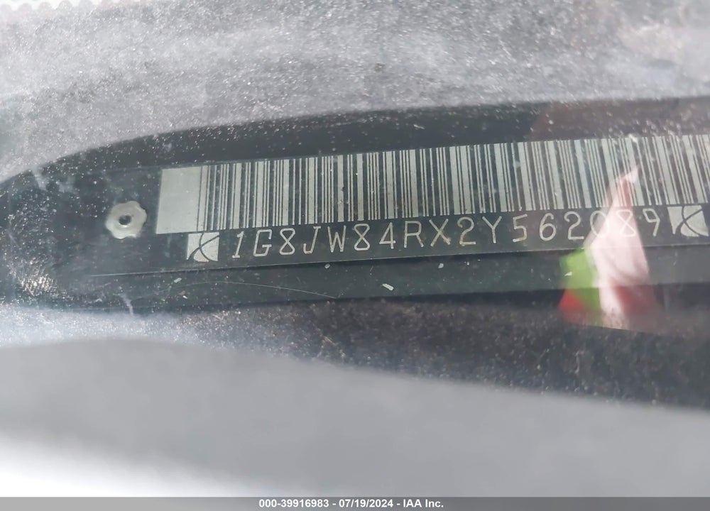 2002 SATURN L-SERIES VIN: 1G8JW84RX2Y562089