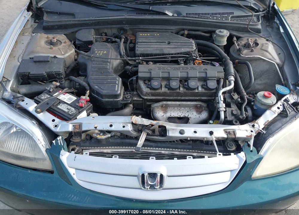 2002 HONDA CIVIC LX VIN: 2HGES16502H521891