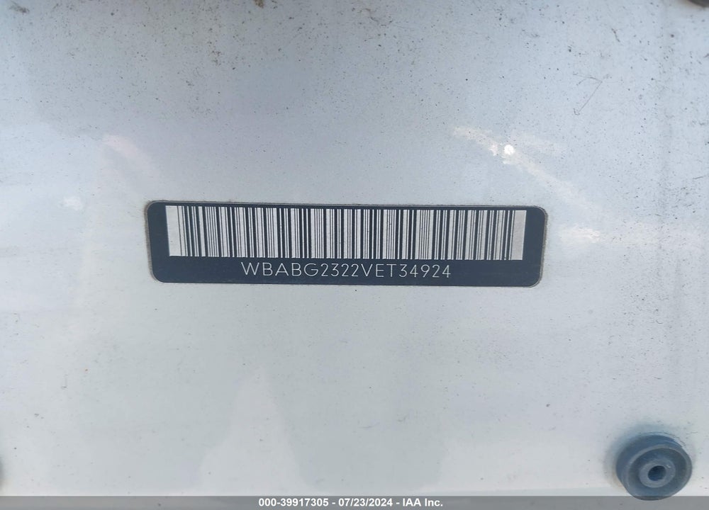1997 BMW 328IS VIN: WBABG2322VET34924