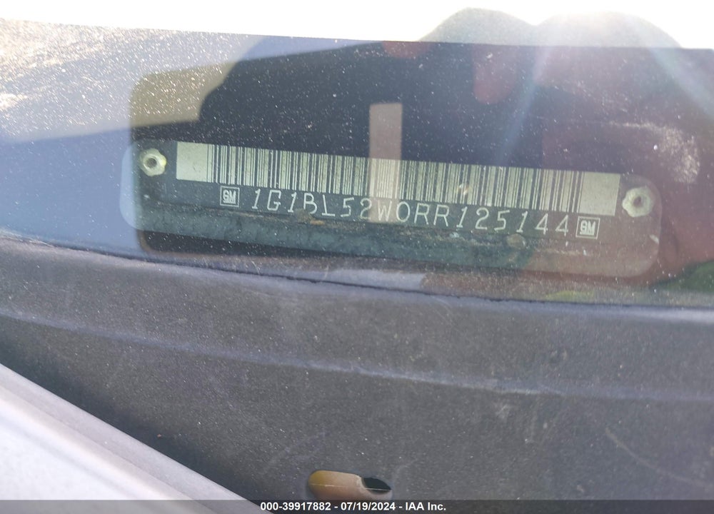 1994 CHEVROLET CAPRICE CLASSIC VIN: 1G1BL52W0RR125144