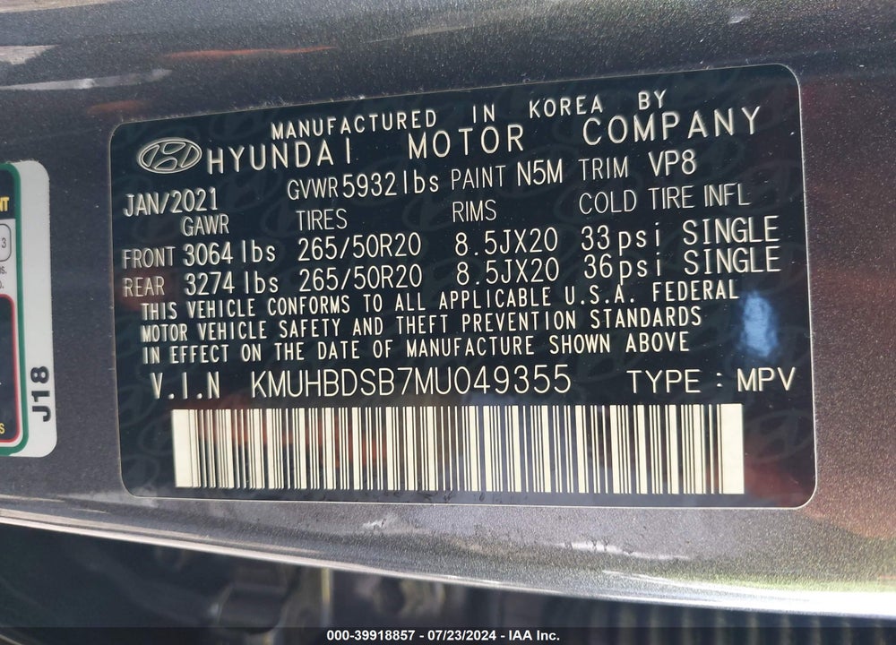 2021 GENESIS GV80 2.5T AWD VIN: KMUHBDSB7MU049355