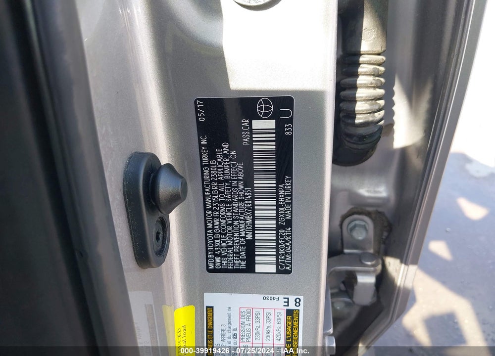 2018 TOYOTA C-HR XLE VIN: NMTKHMBX7JR014851