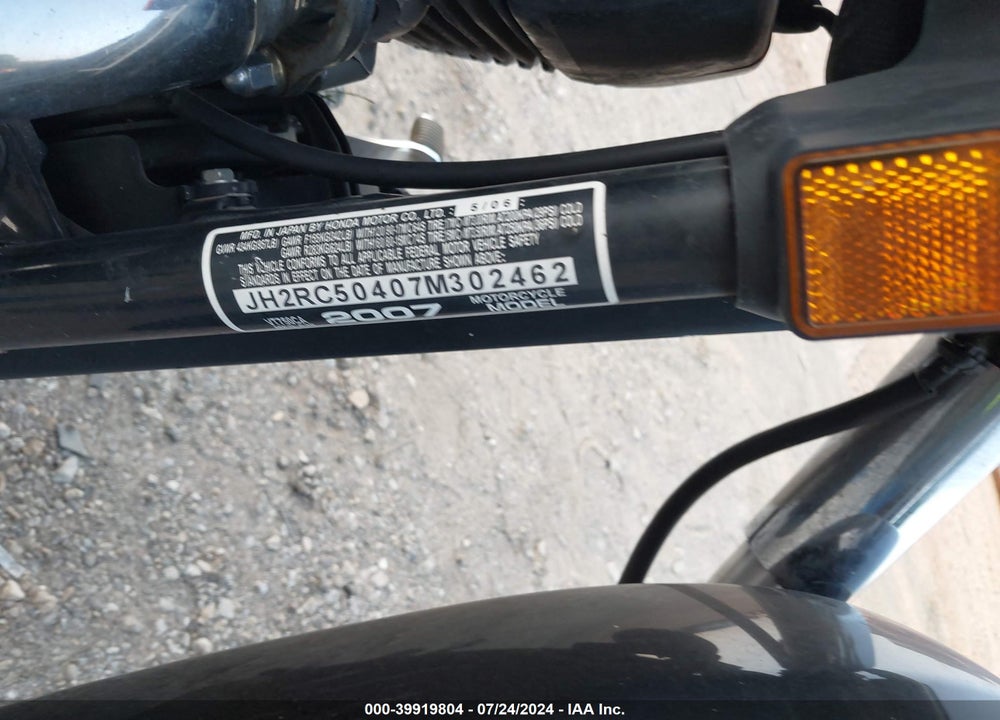 2007 HONDA VT750 VIN: JH2RC50407M302462