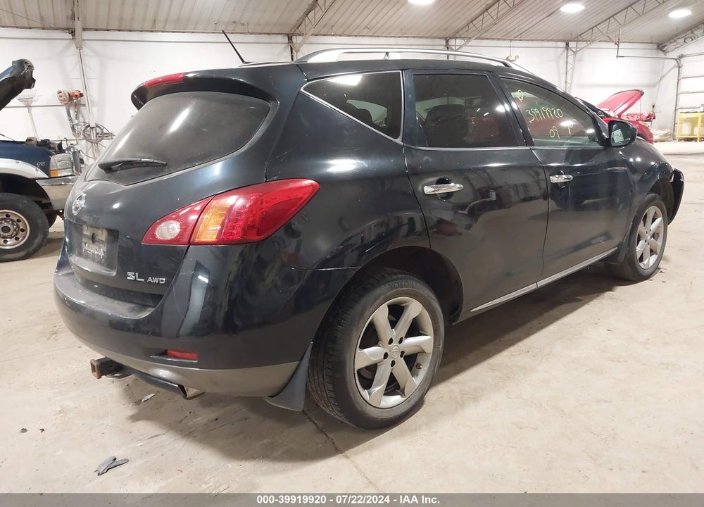 2009 NISSAN MURANO SL VIN: JN8AZ18W59W212349