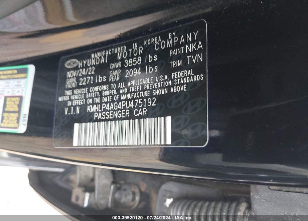 2023 HYUNDAI ELANTRA LIMITED VIN: KMHLP4AG4PU475192