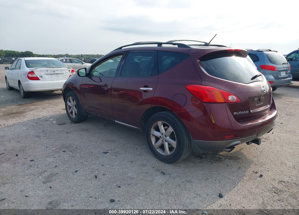 2009 NISSAN MURANO SL VIN: JN8AZ18U29W021695