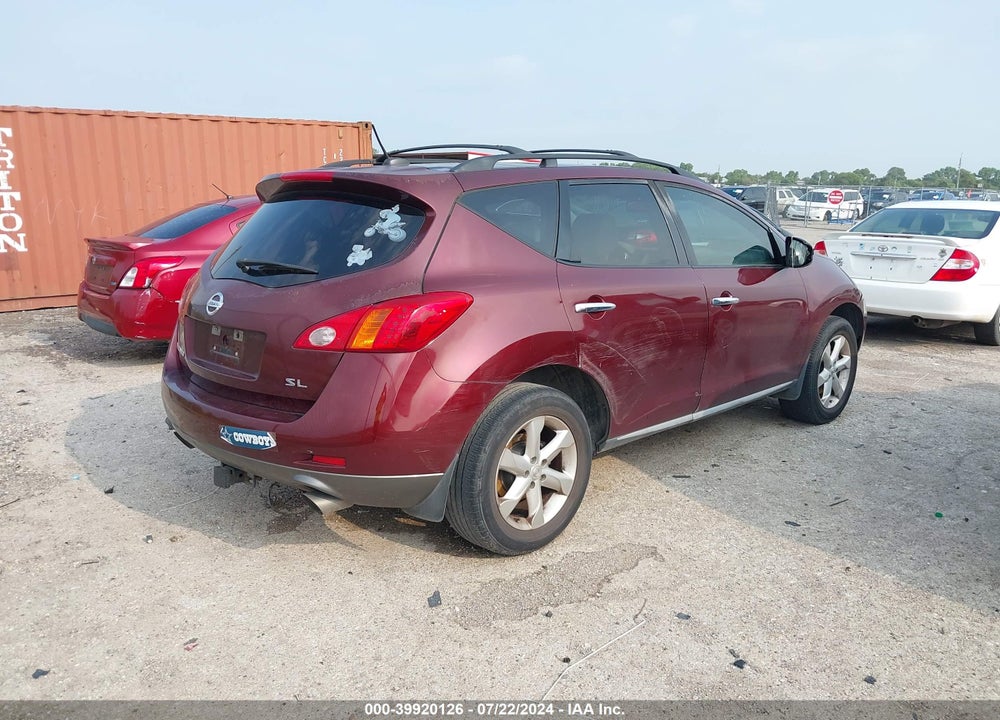 2009 NISSAN MURANO SL VIN: JN8AZ18U29W021695