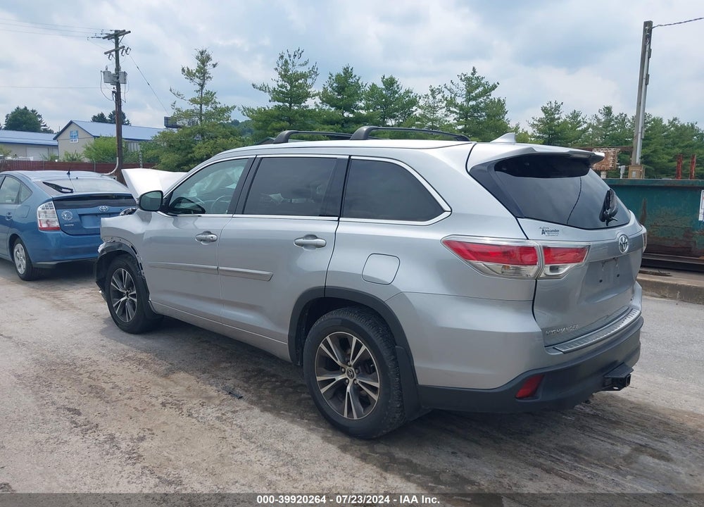 2016 TOYOTA HIGHLANDER XLE V6 VIN: 5TDJKRFH4GS296566
