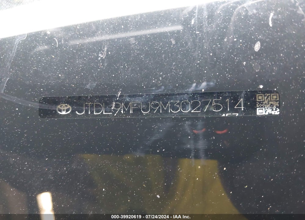 2021 TOYOTA PRIUS LE AWD-E VIN: JTDL9MFU9M3027514