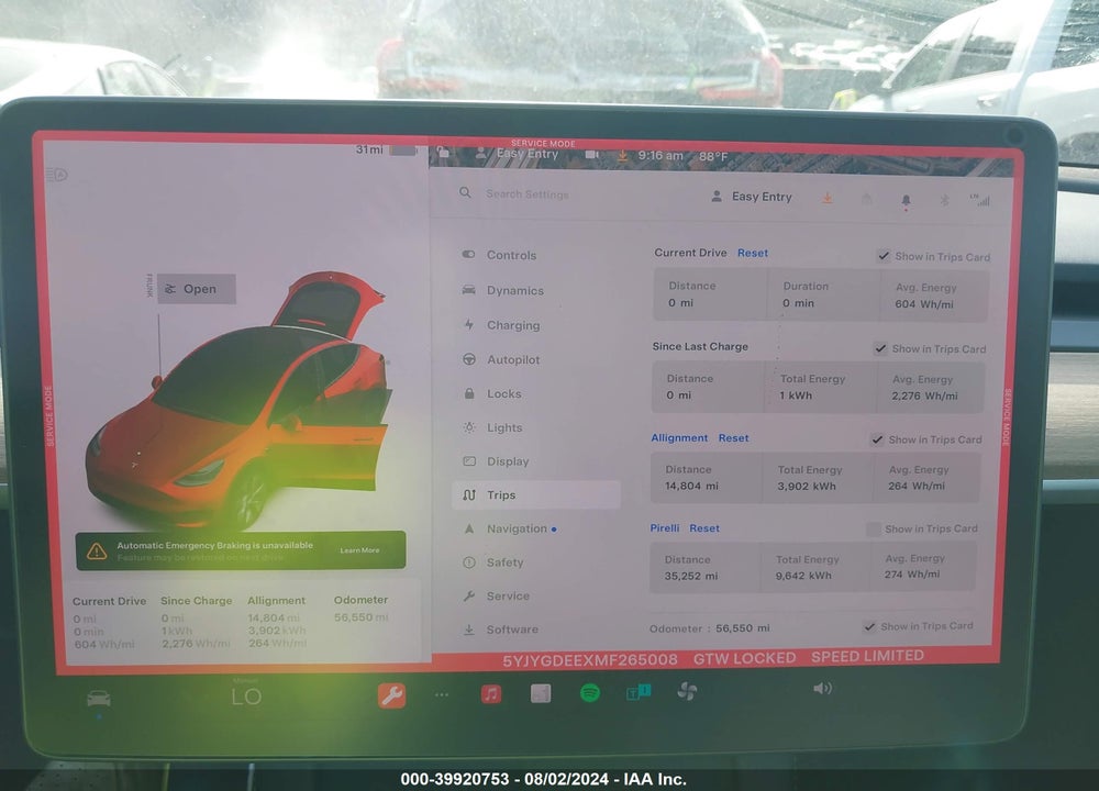 2021 TESLA MODEL Y LONG RANGE DUAL MOTOR ALL-WHEEL DRIVE VIN: 5YJYGDEEXMF265008
