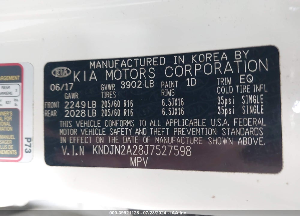 2018 KIA SOUL VIN: KNDJN2A28J7527598