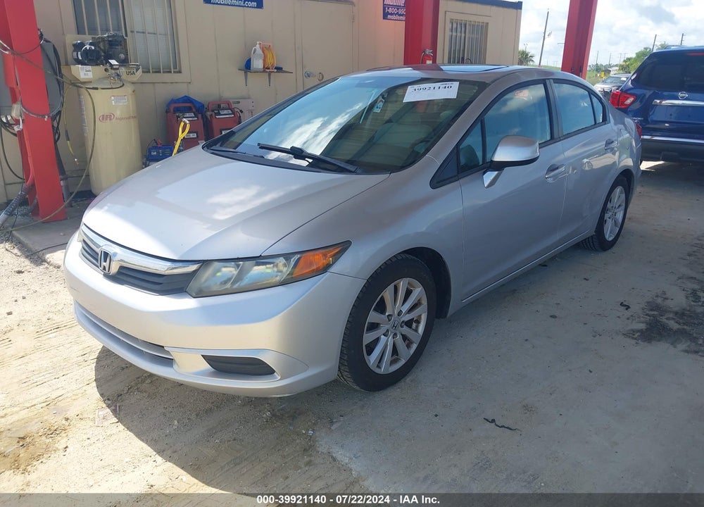 2012 HONDA CIVIC EX VIN: 19XFB2F85CE089749