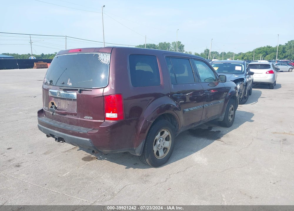 2010 HONDA PILOT LX VIN: 5FNYF4H21AB027757
