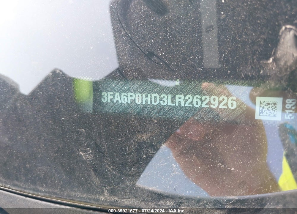 2020 FORD FUSION SE VIN: 3FA6P0HD3LR262926