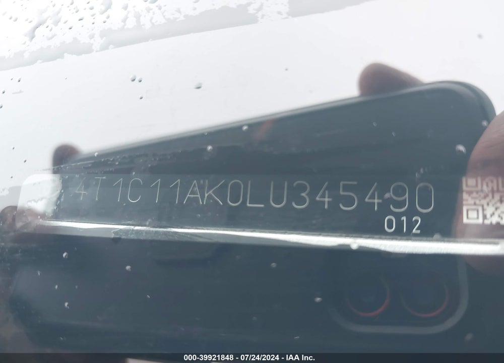 2020 TOYOTA CAMRY VIN: 4T1C11AK0LU345490