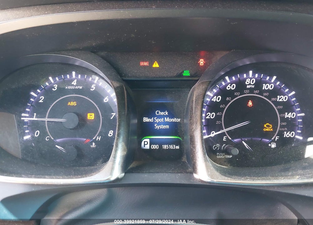 2013 TOYOTA AVALON XLE TOURING VIN: 4T1BK1EB8DU038671