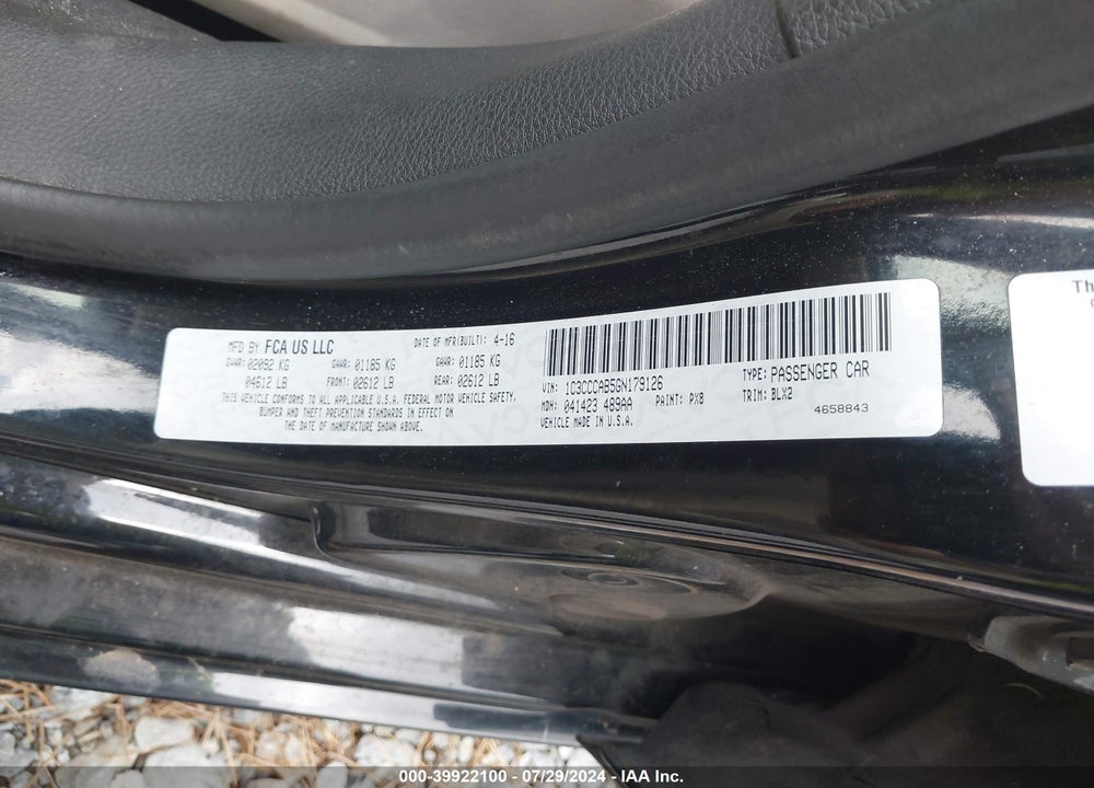 2016 CHRYSLER 200 LIMITED PLATINUM VIN: 1C3CCCAB5GN179126
