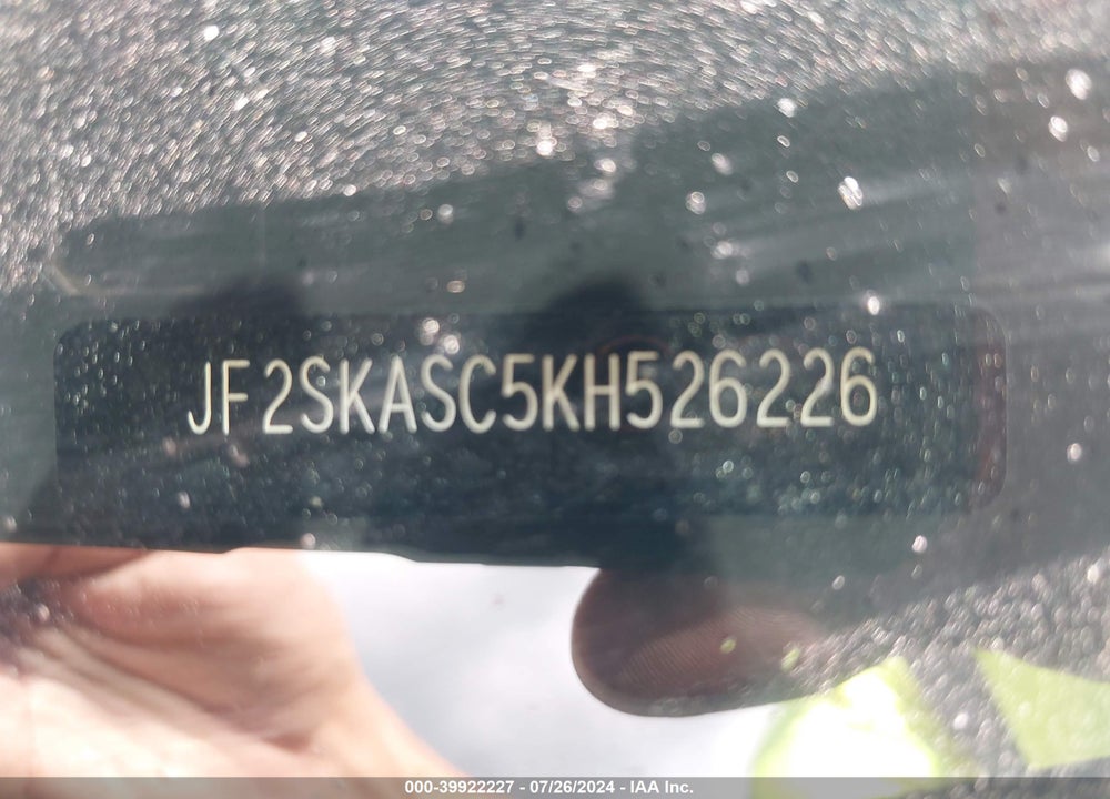 2019 SUBARU FORESTER LIMITED VIN: JF2SKASC5KH526226