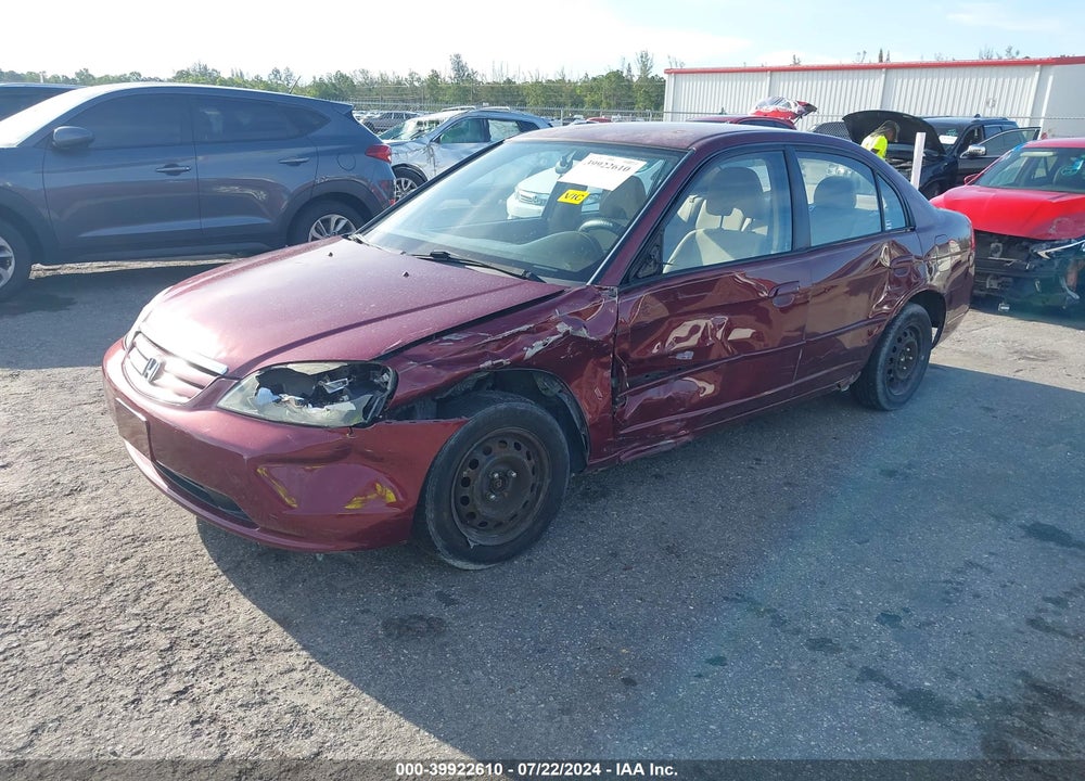 2003 HONDA CIVIC LX VIN: 2HGES16583H530694