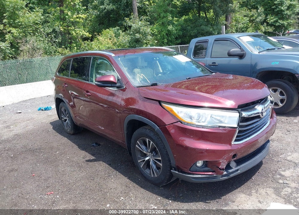 2016 TOYOTA HIGHLANDER XLE V6 VIN: 5TDJKRFH3GS254017