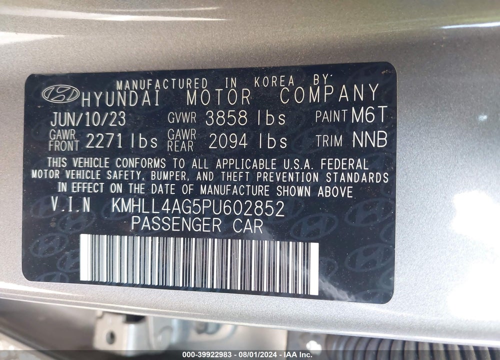 2023 HYUNDAI ELANTRA SE VIN: KMHLL4AG5PU602852