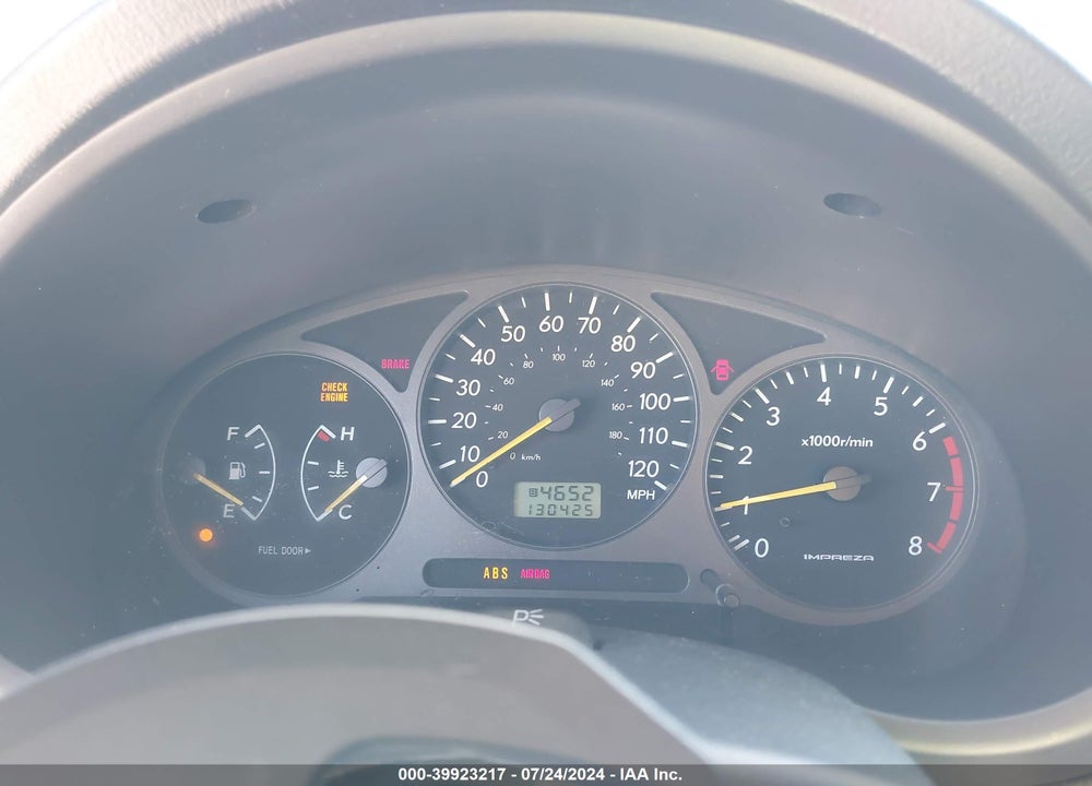 2003 SUBARU IMPREZA 2.5TS VIN: JF1GG65553G802207