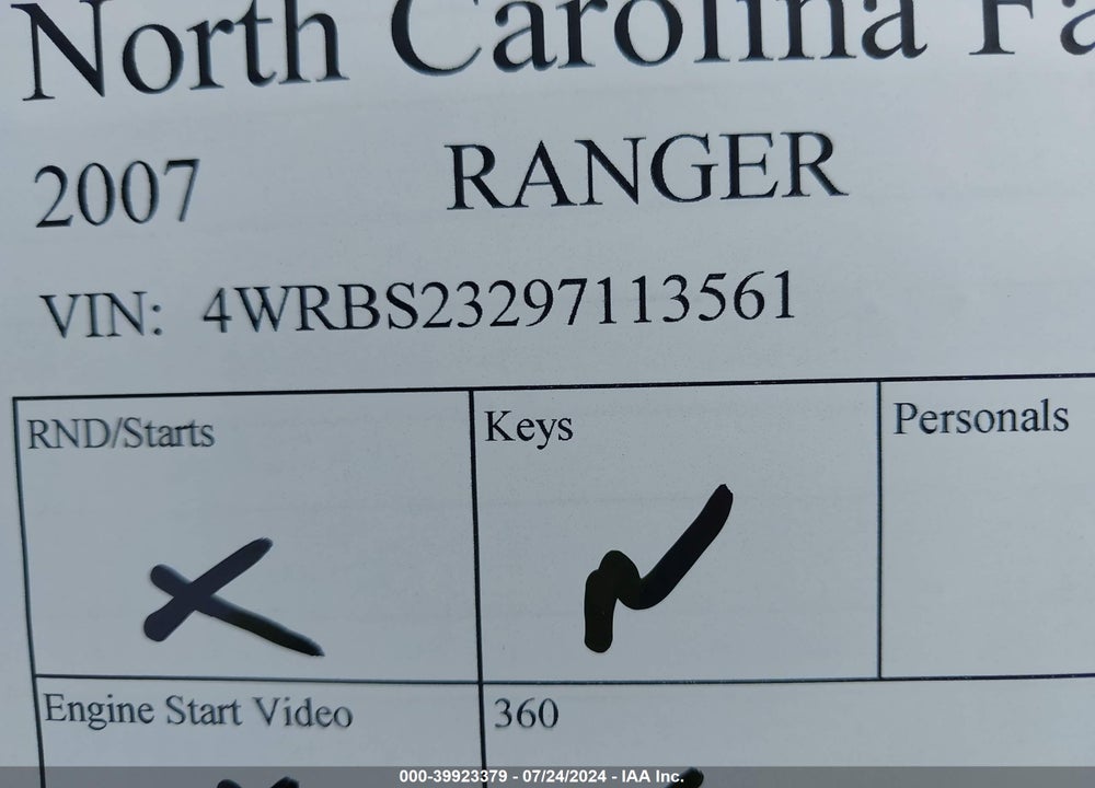 2007 RANGER BOAT TRAILER 30FT VIN: 4WRBS232971113561