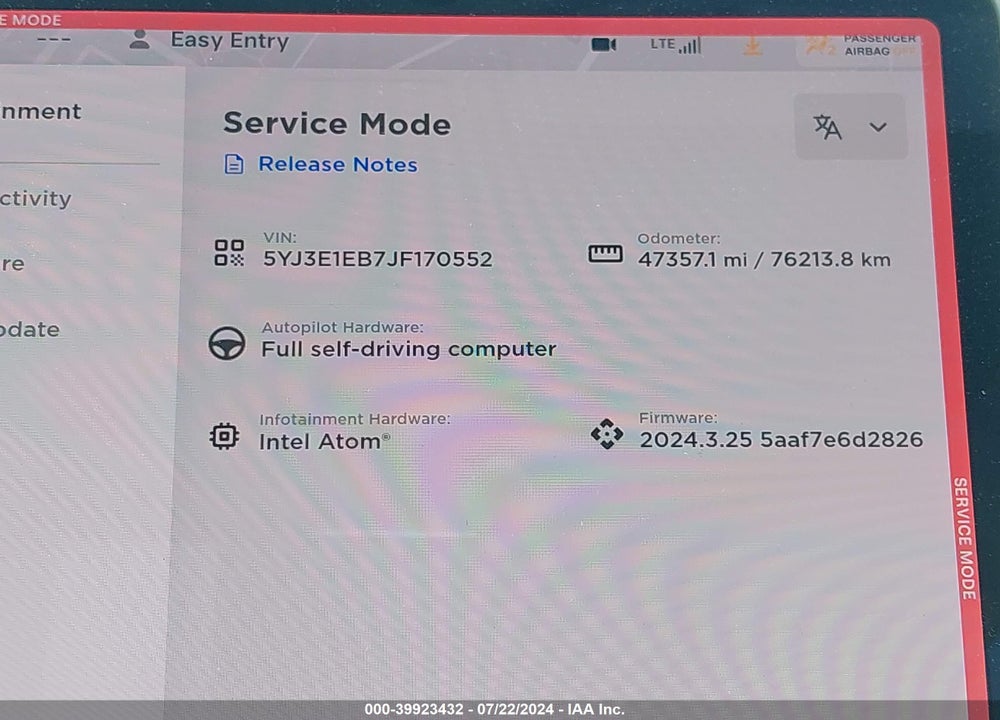 2018 TESLA MODEL 3 LONG RANGE/PERFORMANCE VIN: 5YJ3E1EB7JF170552