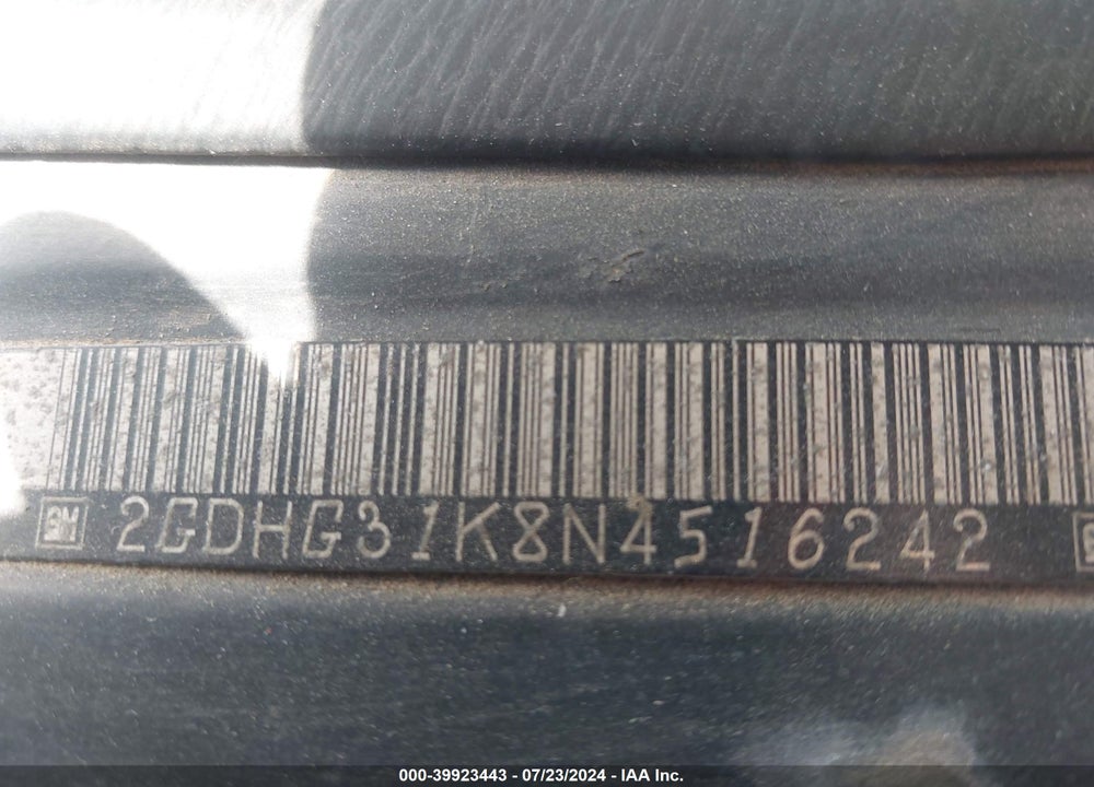 1992 GMC CUTAWAY VAN G3500 VIN: 2GDHG31K8N4516242