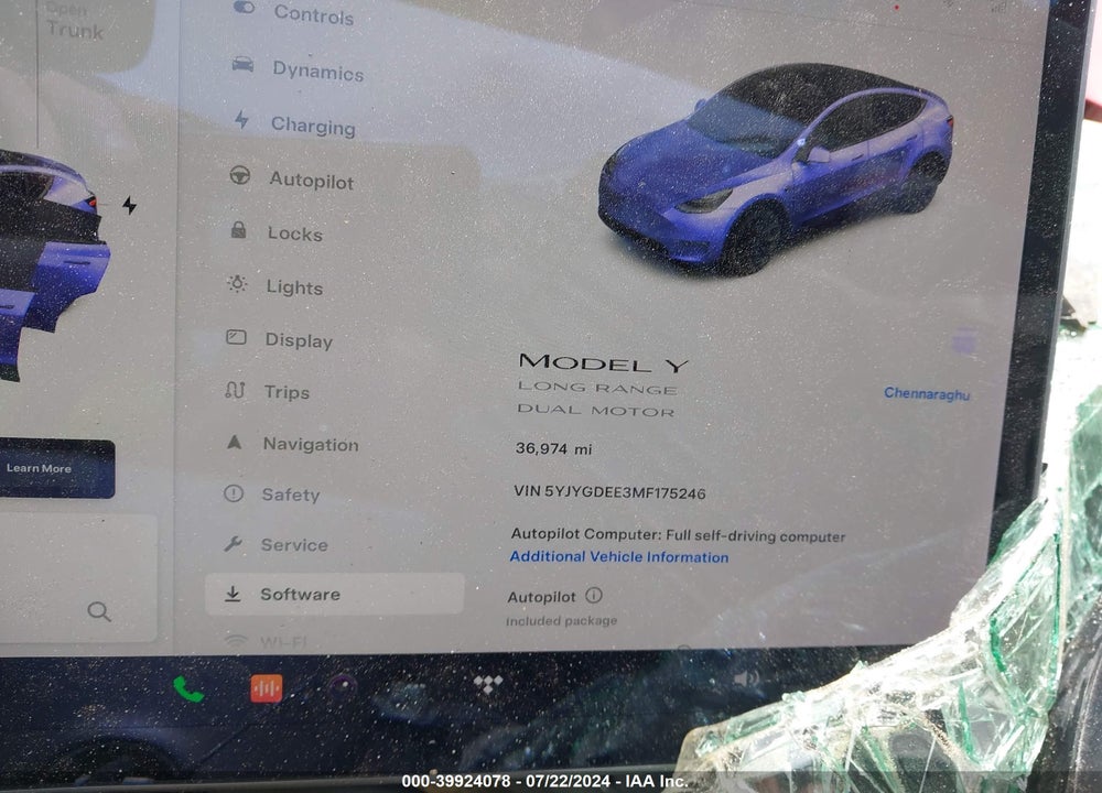 2021 TESLA MODEL Y LONG RANGE DUAL MOTOR ALL-WHEEL DRIVE VIN: 5YJYGDEE3MF175246