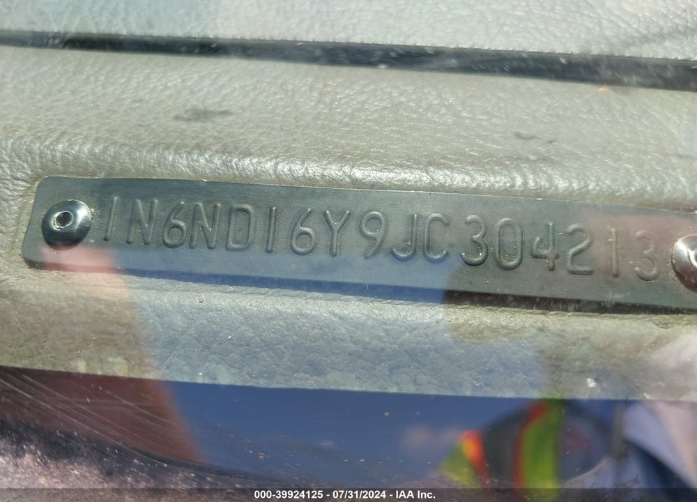1988 NISSAN D21 KING CAB VIN: 1N6ND16Y9JC304213