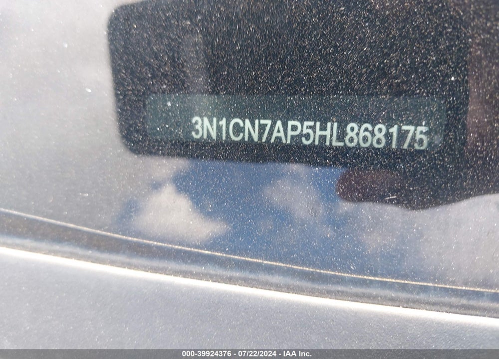 2017 NISSAN VERSA 1.6 SV VIN: 3N1CN7AP5HL868175