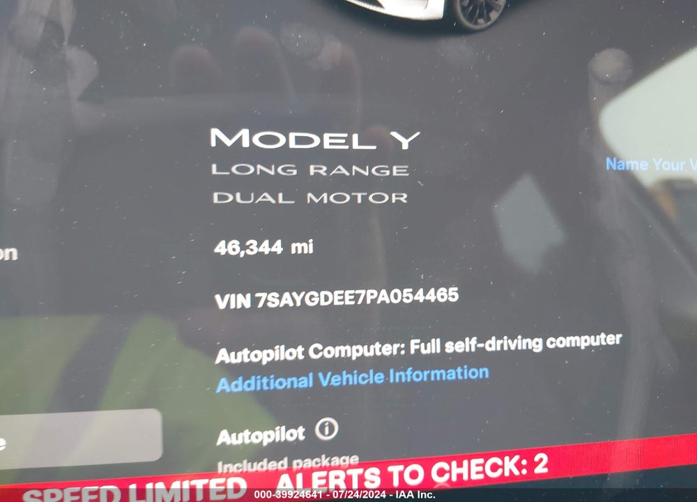 2023 TESLA MODEL Y AWD/LONG RANGE DUAL MOTOR ALL-WHEEL DRIVE VIN: 7SAYGDEE7PA054465