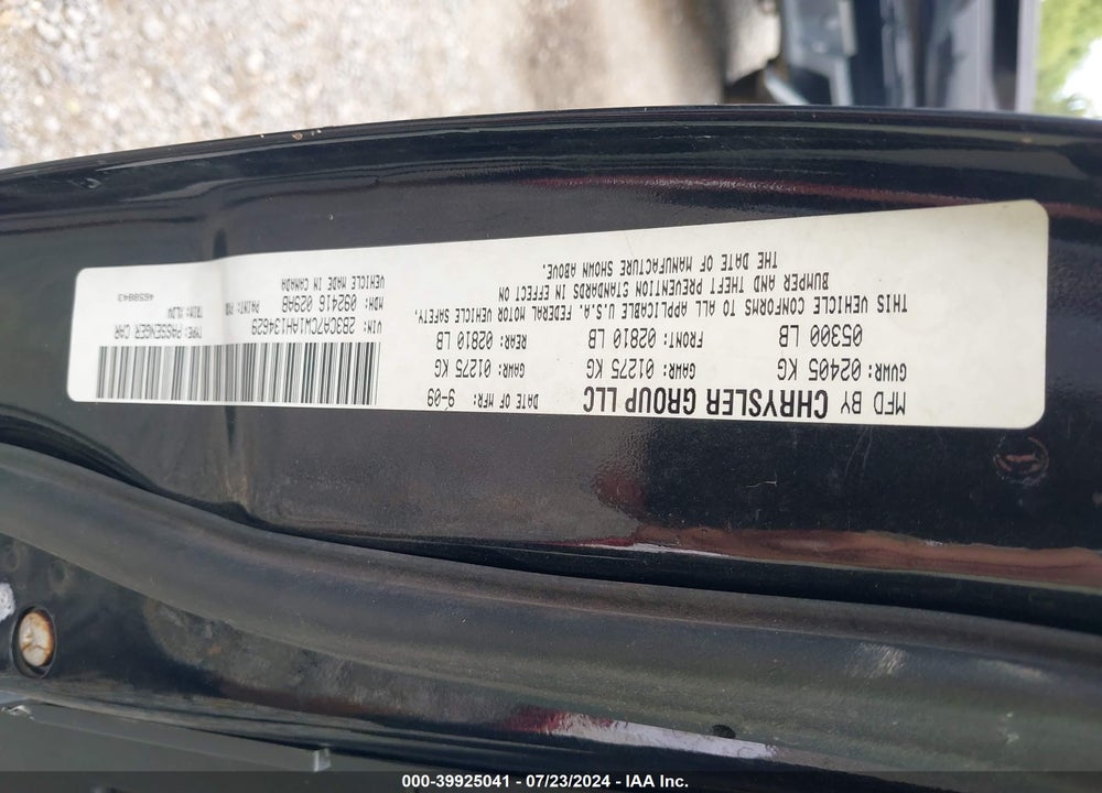 2010 DODGE CHARGER SRT8 VIN: 2B3CA7CW1AH134629