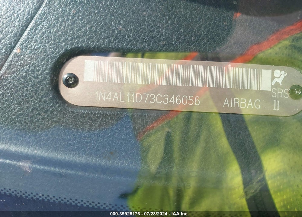 2003 NISSAN ALTIMA 2.5 S VIN: 1N4AL11D73C346056
