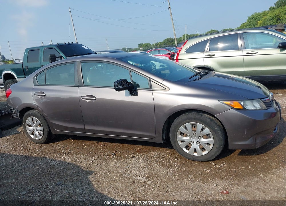 2012 HONDA CIVIC LX VIN: 19XFB2F59CE099254