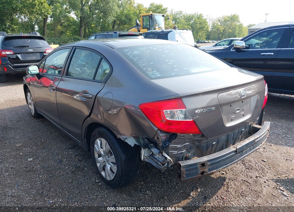 2012 HONDA CIVIC LX VIN: 19XFB2F59CE099254
